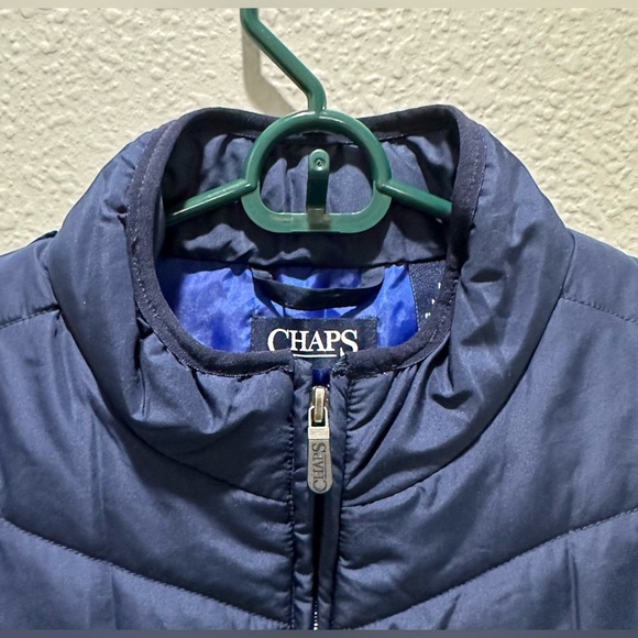 Chaps Quilted Packable Vest - Navy / Navy Embroidery / Royal Blue, Medium - Picture 5 of 8